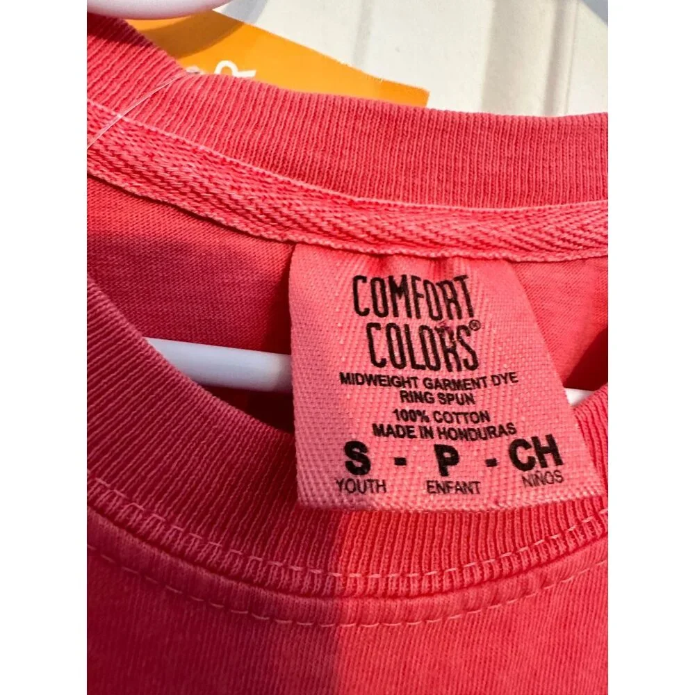 Youth Comfort‎ Colors Watermelon Pink Garment Dyed Ringspun T-Shirt NWT